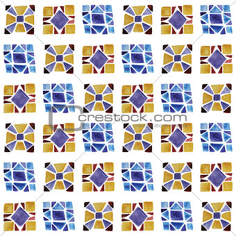 Vector Seamless Background  with Watercolor Geometric Pattern