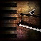 abstract grunge piano background with grand piano