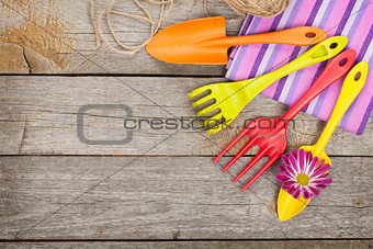 Garden tools with flower