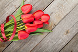 Fresh red tulips bouquet 