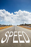 road with text speed