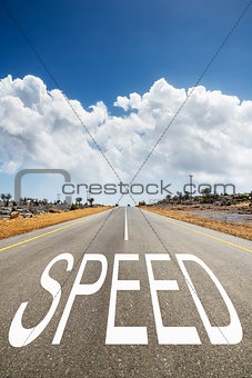 road with text speed