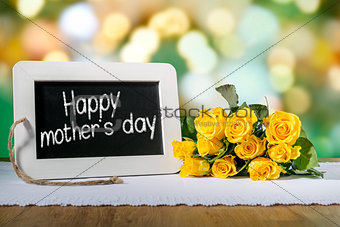 slate blackboard mothers day and roses