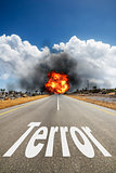road with text TERROR