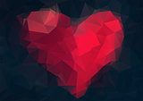 Abstract heart-shaped banner with copyspace