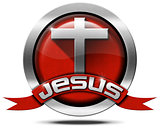 Jesus - Red and Metal Icon