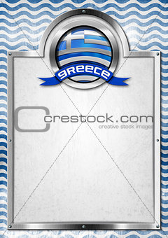Signboard with Greek Flag