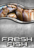 Steel Background with Fresh Fish