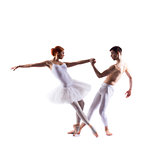 Couple of ballet dancers isolated on white