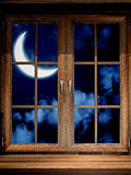 Wooden window and crescent