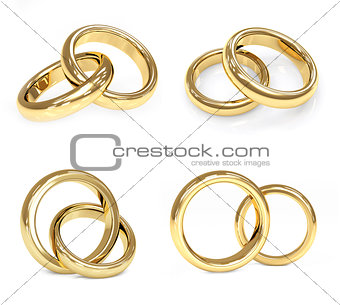 Set of gold wedding ring