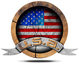 USA Flag - Wooden Icon
