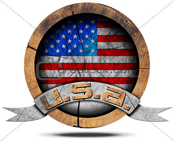 USA Flag - Wooden Icon