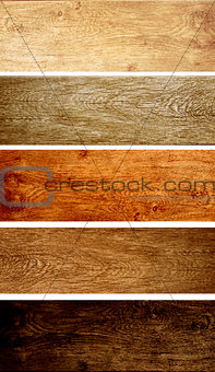 Set of wooden banners