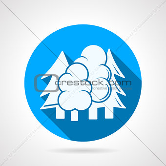 Round blue vector icon for forest