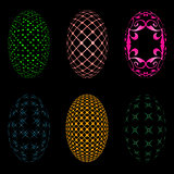 Easter eggs on a black background