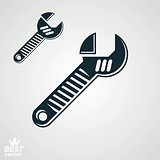 3d vector detailed adjustable wrench, includes additional versio