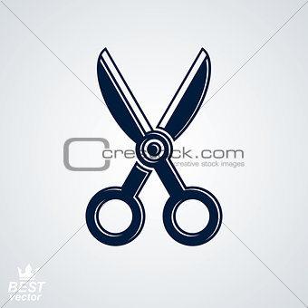 Vector cutting instrument â realistic classic scissors, additi