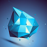 Blue 3D vector abstract design template, colorful polygonal comp