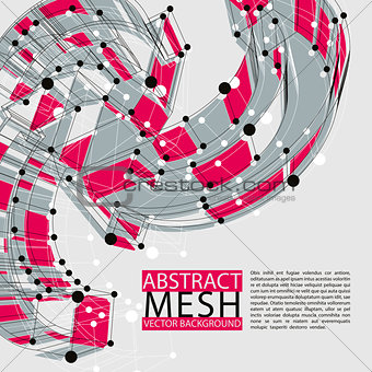 Abstract 3d mesh vector background, abstract conceptual illustra