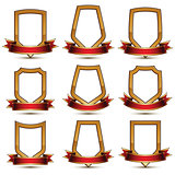 Set of geometric vector glamorous golden elements isolated on wh