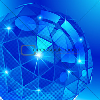Contemporary background with plastic pixel dimensional template 