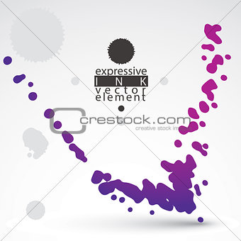 Modern bright vector inky wallpaper, eps8 blob painted with brus