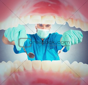 Dentist takes care