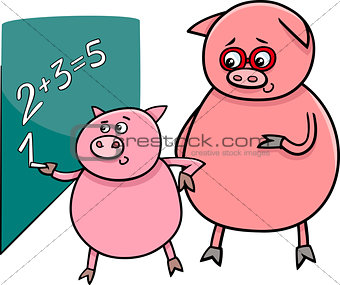 piglet at match cartoon illustration