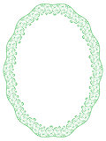 Vector green oval frame on white background