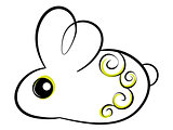 Vector easter bunny with a decorative pattern