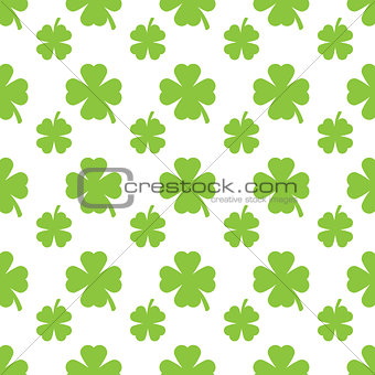 Abstract green clover seamless pattern