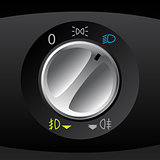 Analog light control gauge for automobiles
