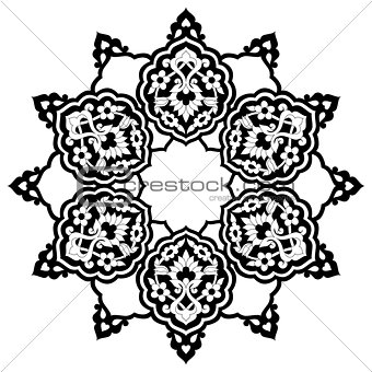 black artistic ottoman pattern series seventy eight