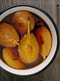 pot of rustic poached pear