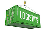 Logistics - Green Hanging Cargo Container.