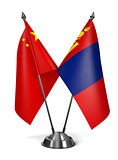 China and Mongolia - Miniature Flags.