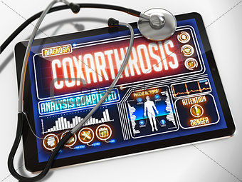Coxarthrosis on the Display of Medical Tablet.