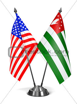USA and Abkhazia - Miniature Flags.