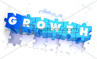 Growth - Word in Blue Color on Volume  Puzzle.