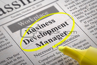Business Development Manager Vacancy in Newspaper.