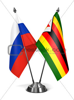 Russia and Zimbabwe - Miniature Flags.