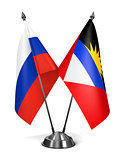 Russia, Antigua and Barbuda - Miniature Flags.