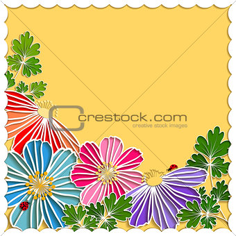 Springtime Colorful Paper Cut Flower