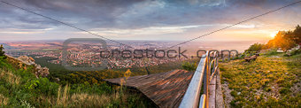 City of Nitra from Above at Sunset