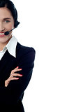 Cropped image of a help desk executive