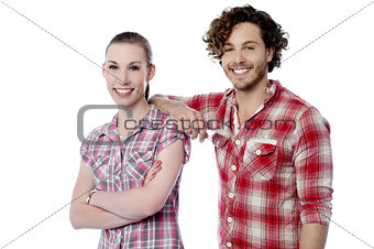 Attractive smiling young couple