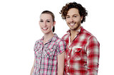 Young couple wearing stylish shirts