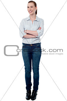 Confident casual smiling business lady