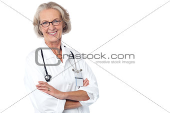 Experienced lady doctor with stethoscope